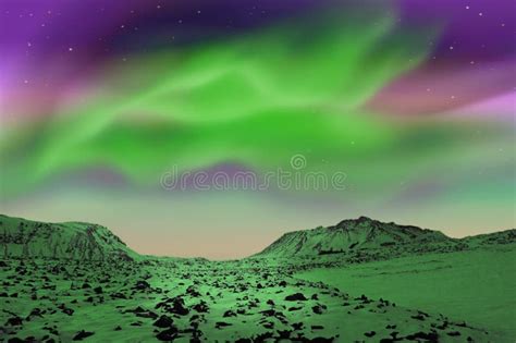 Aurora Borealis O Luces Del Norte En Islandia Imagen De Archivo