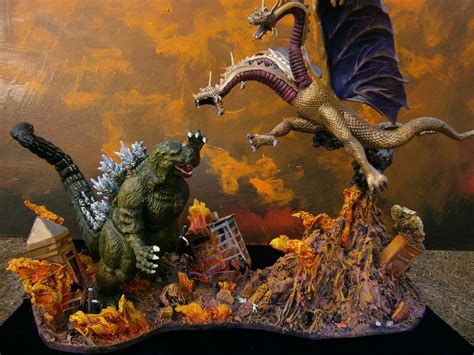 Fan Art Godzilla Vs King Ghidorah Diorama 3d Print Model