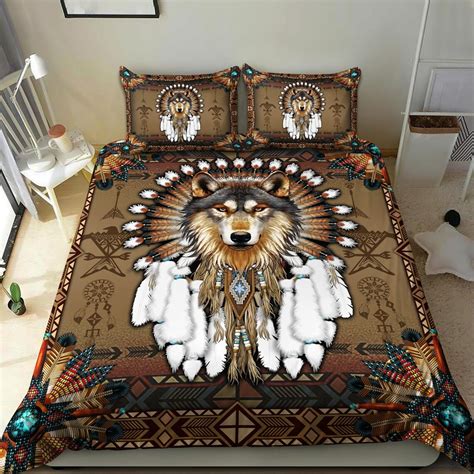 Wolf Native American 3d Bedding Set Etsy