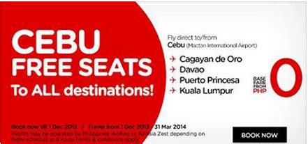 The most famous lowcost airline in asia has launched a giant promotion, offering 6 million. Cebu Free Seats and ZERO FARE Promo by Air Asia 2014 | WE ...