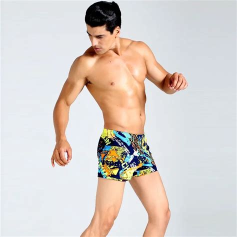 Men S Swimming Trunks Multicolor 3xl Color Print Elastic Trunks Spa Swimwear Breathable Men S