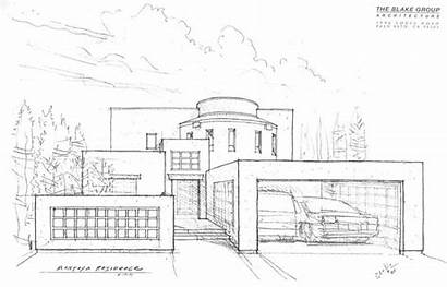 Mansion Drawing Drawings Modern Architecture Mansions Simple