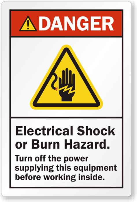 Electrical Shock Or Burn Hazard Turn Off Power Label SKU LB 2402