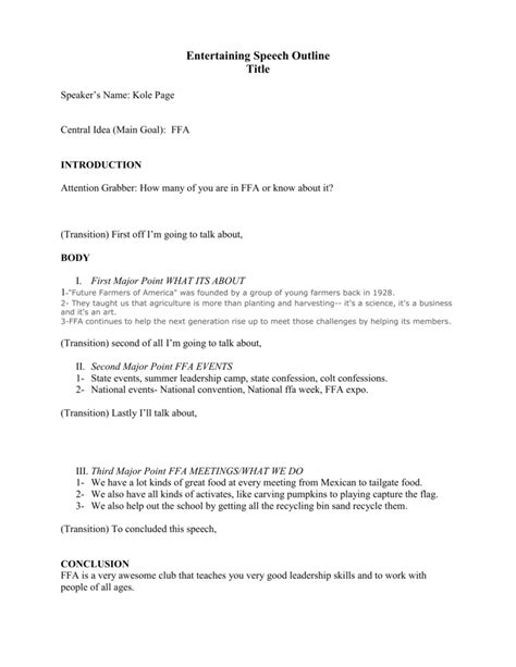 Sample Preparation Outline Informative Speech Classles Democracy