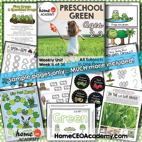 Preschool Colors Green Theme By Home Ceo Academy