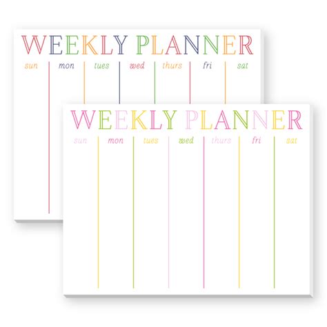 Multi Color Weekly Planner Donovan Designs