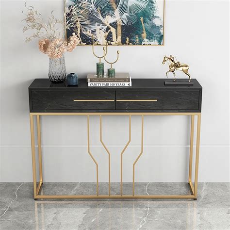 Black Console Table Decor With Drawers Entryway Table Console Table