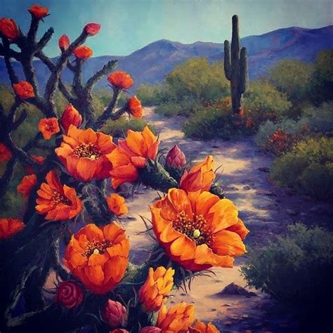 Arizona Morning Cactus Painting Desert Painting