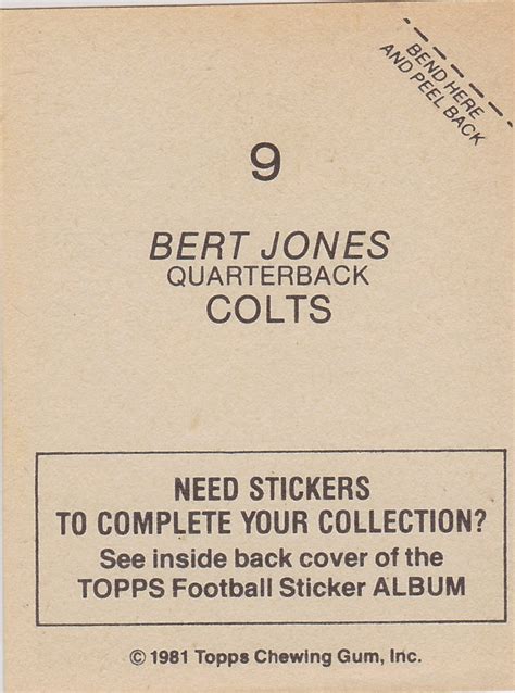 The Five Tool Collector Baltimore Colts Card History Pt 91980 And 1981