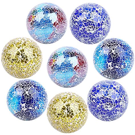 Buy 8 Pieces 8cm Mosaic Glass Orbs Balls Mosaic Sphere Glass Globe