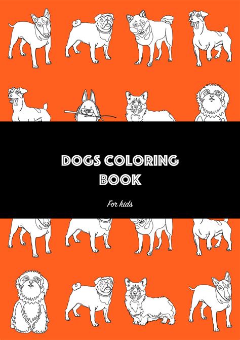 Dogs Coloring Book For Kids Dog Breeds Colouring Pages For Etsy