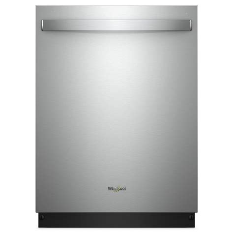 Find room for your dishes with this stainless steel dishwasher. Whirlpool Top Control Smart Dishwasher in Stainless Steel ...