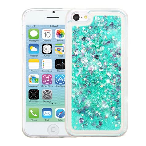 Iphone 5c Case By Insten Hearts Quicksand Glitter Hybrid Pctpu Dual