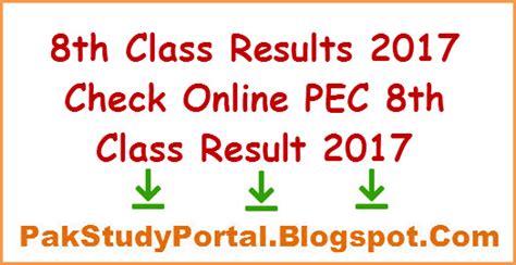 8th Class Results 2018 Check Online Pec 8th Class Result 2018