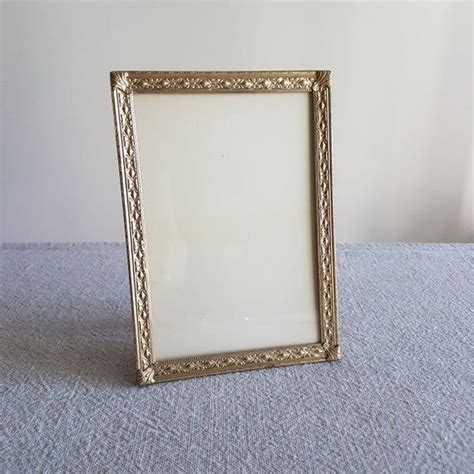 5 X 7 Gold Metal Picture Frame W Embossed Etsy Canada Metal