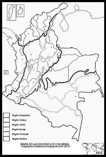 Mapa Mudo Regiones Naturales De Colombia
