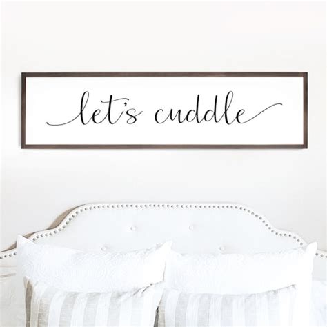 Lets Cuddle Sign Sign For Above Bed Master Bedroom Etsy