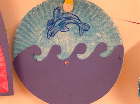 Dolphin Ocean Scene Paper Plate Arts And Craft Paper Plate Art Plate