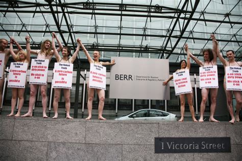 Naked Protest At BERR UK Indymedia
