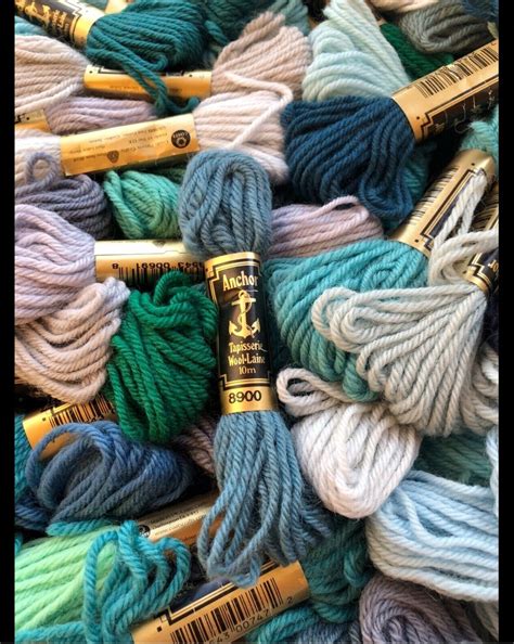 10 X Anchor Tapestry Wools Shades Of Blues Etsy