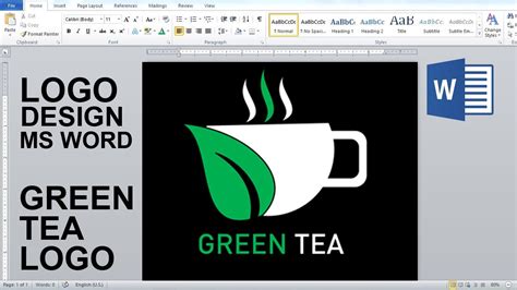 Ms Word Logo Design Tutorial Green Tea Logo Design In