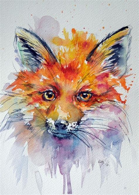 Buy Red fox Watercolour by Kovács Anna Brigitta on Artfinder Discover