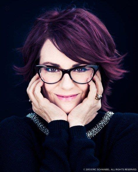 Megan Mullally Nick Offerman Edit Mom Hairstyles Hair Styles Purple Hair