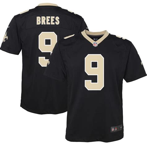Nike Drew Brees New Orleans Saints Youth Black Team Color Game Jersey