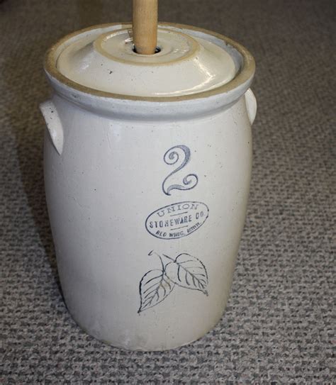 Bargain John S Antiques Red Wing Gallon Butter Churn Birch Leaf Bargain John S Antiques
