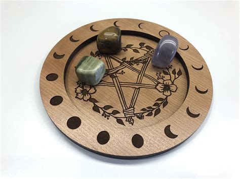 Trinket Tray Crystals Rocks Moon Phases And Pentacle Laser Cut Engraved