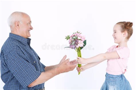 Grandfather Having Fun With His Granddaughter Stock Image Image Of