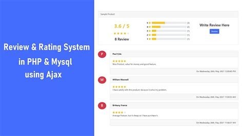 How To Create Review And Rating Page In Php With Ajax Webslesson