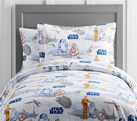 Star Wars Droid Flannel Duvet Cover Pottery Barn Kids