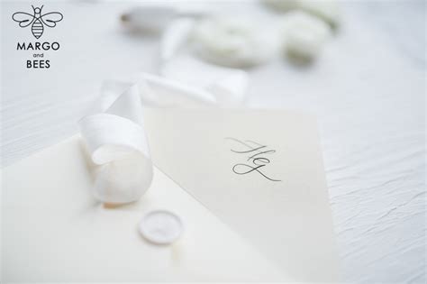 Minimalistic Nude Wedding Invitations Elegant White Wedding Invites Bespoke And Modern Wedding