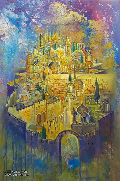 Original Oil Painting Jerusalem At Night Alex Levin