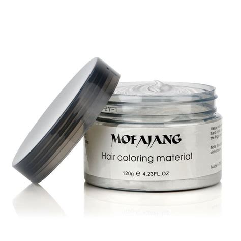 Mofajang Hair Wax Dye Styling Cream Mud Natural Hairstyle Color Pomade Washable Temporary White