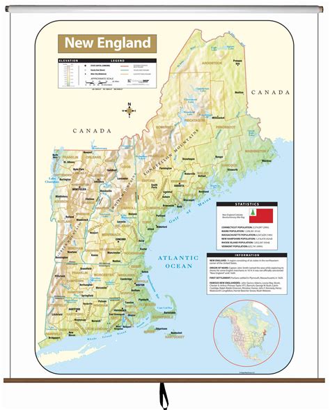 Map Of New England States And Capitals