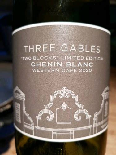 Three Gables Two Blocks Limited Edition Chenin Blanc Vivino Brasil