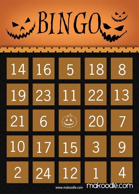 Free Printable Halloween Bingo Makoodle Halloween Printables