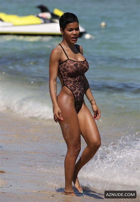 Teyana Taylor Wears A Sheer Thong Bodysuit At The Beach In Miami Aznude
