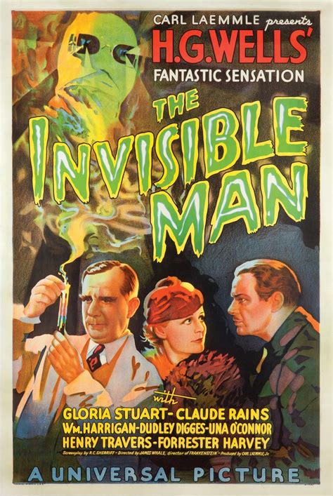 Universals The Invisible Man Poster 1933 Classic Monster Movies