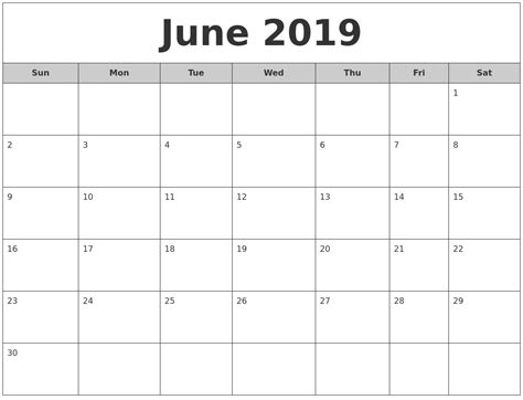 June Calendars