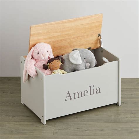 Personalised Grey Toy Box By My 1st Years
