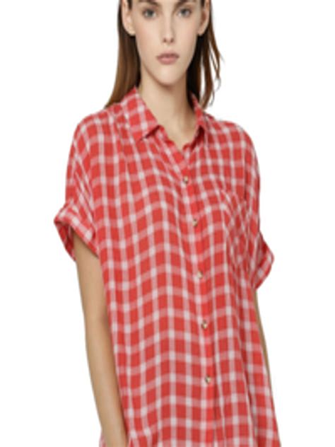 Buy Vero Moda Women Red Checked Casual Shirt Shirts For Women