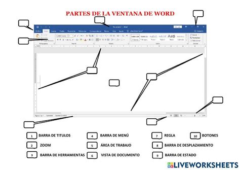 Partes De La Ventana De Word Exercise Live Worksheets