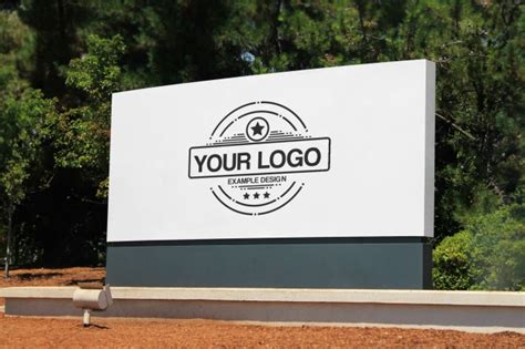 Company Logo Outdoor Signage Online Mockup Mediamodifier