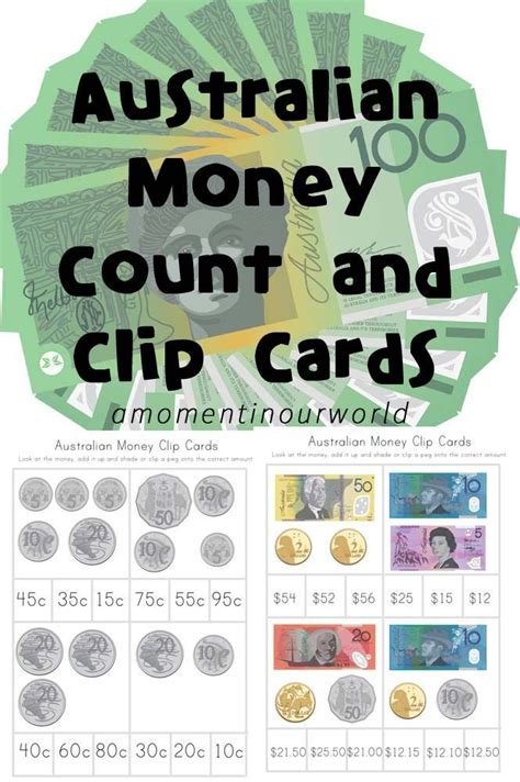 Australian Money Count And Clip Cards In 2020 Australian Money Money