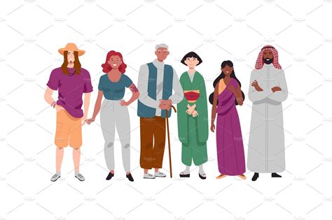 Group Of Diverse Multi Ethnic People Pre Designed Vector Graphics