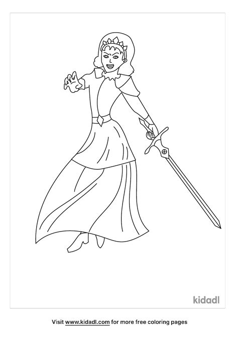 Free Warrior Princess Coloring Page Coloring Page Printables Kidadl