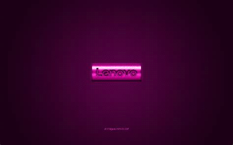 Lenovo Logo Purple Shiny Logo Lenovo Metal Emblem Sfondo Con